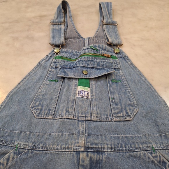 liberty Other - Vtg 90s Liberty Denim Overalls 36x30 Lt Wash Bib Workwear Utility Carpenter AsIs